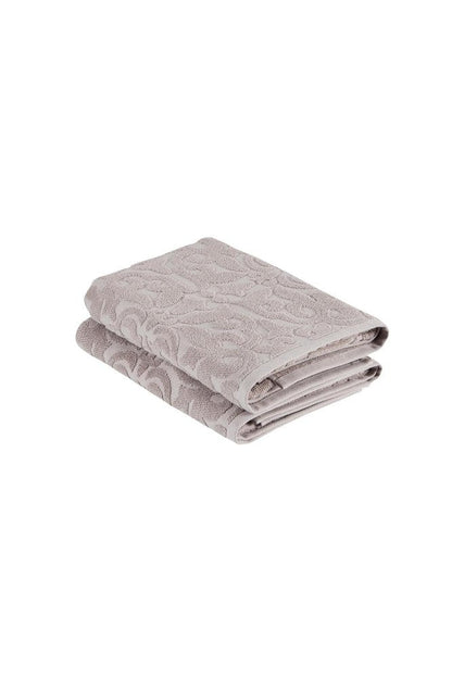 Set of Two Brown Floral Turkish Cotton 27" X 54" Bath Towels HomeRoots