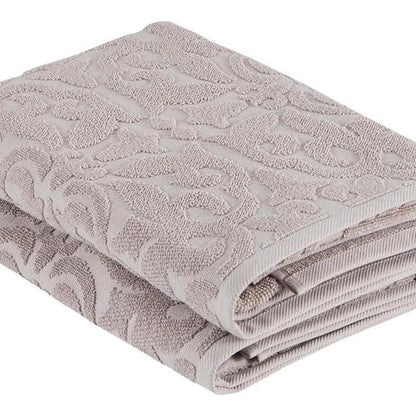 Set of Two Brown Floral Turkish Cotton 27" X 54" Bath Towels HomeRoots