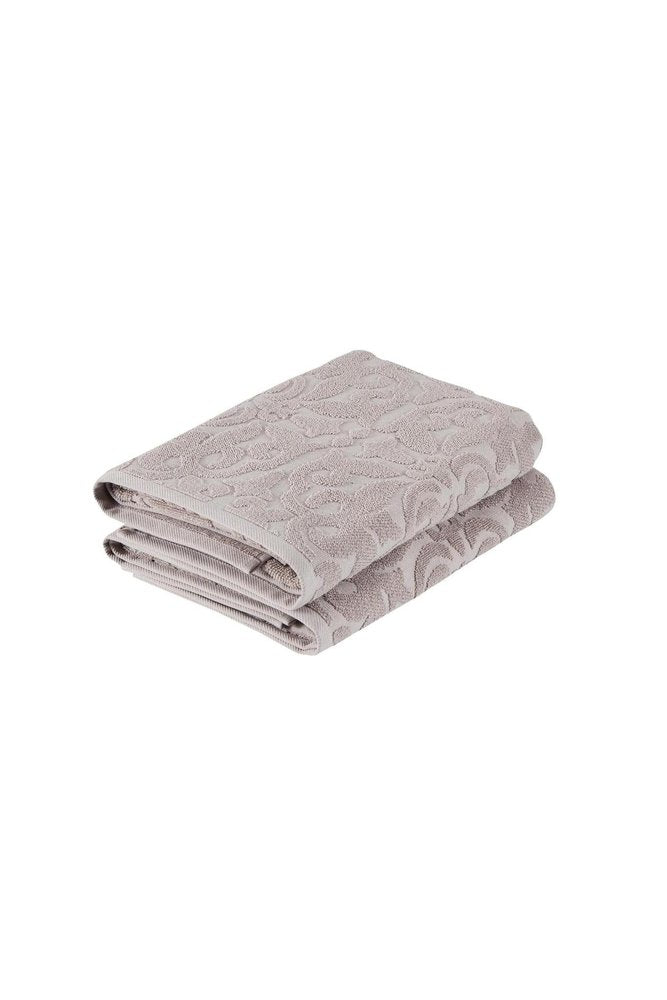 Set of Two Brown Floral Turkish Cotton 27" X 54" Bath Towels HomeRoots