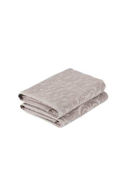 Set of Two Brown Floral Turkish Cotton 27" X 54" Bath Towels HomeRoots