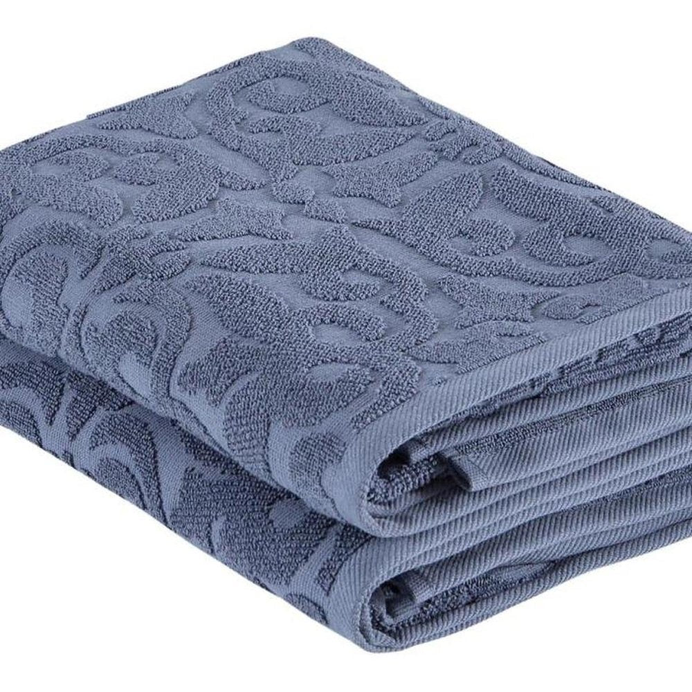 Set of Two Brown Floral Turkish Cotton 27" X 54" Bath Towels — view 11