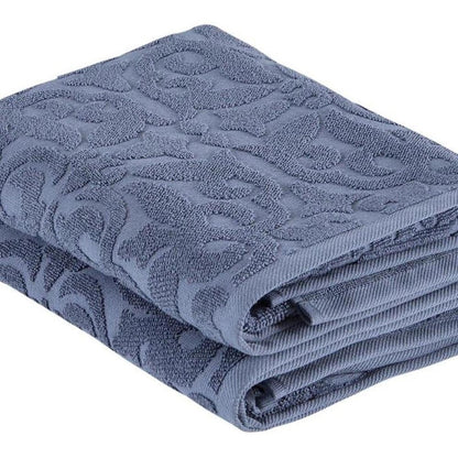 Set of Two Brown Floral Turkish Cotton 27" X 54" Bath Towels HomeRoots