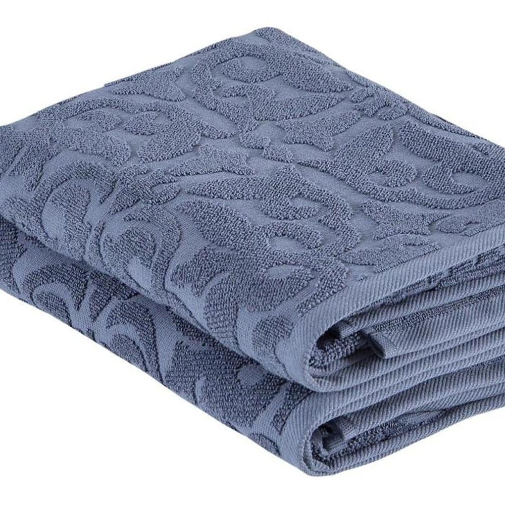 Set of Two Brown Floral Turkish Cotton 27" X 54" Bath Towels HomeRoots
