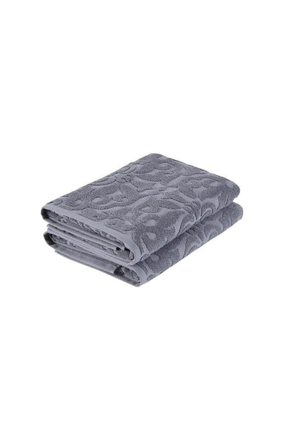 Set of Two Brown Floral Turkish Cotton 27" X 54" Bath Towels HomeRoots