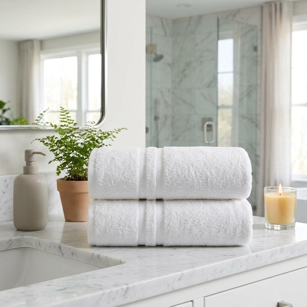 Set of Two Aqua Turkish Cotton 16" X 30" Hand Towels HomeRoots
