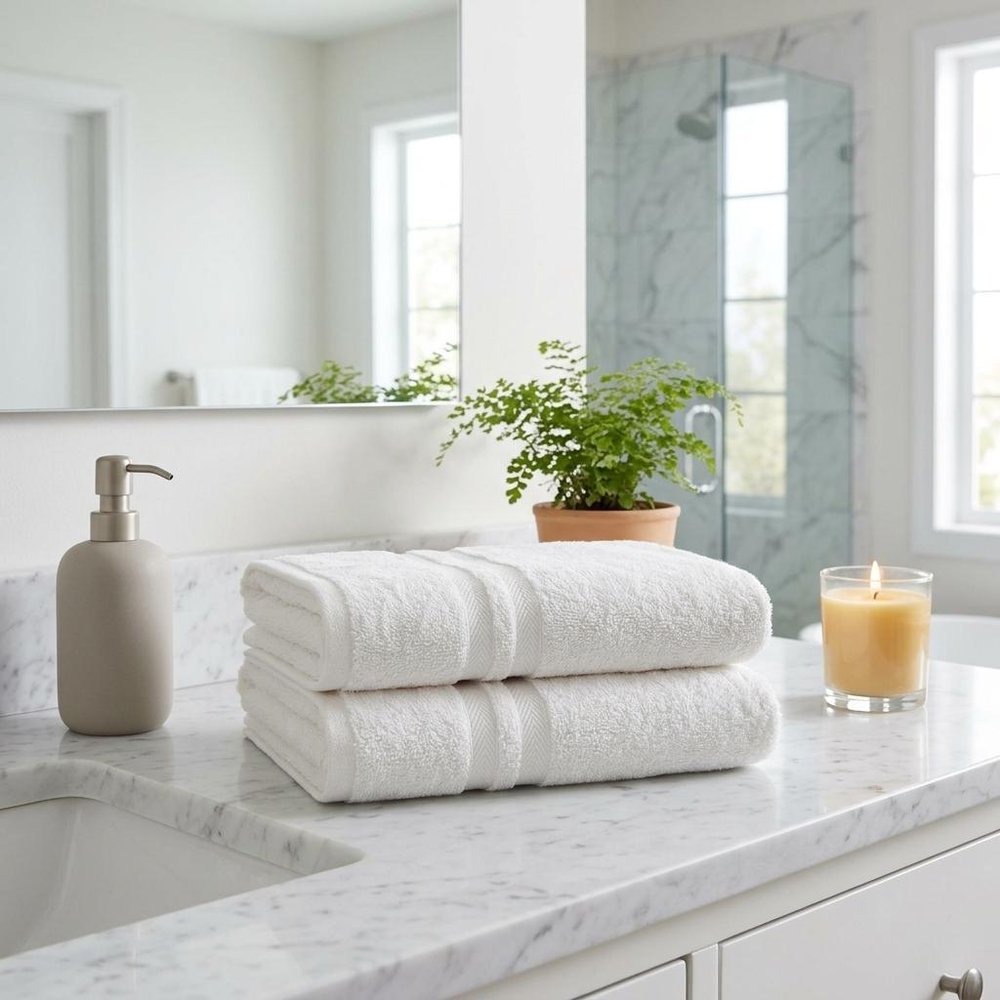 Set of Two Aqua Turkish Cotton 16" X 30" Hand Towels — view 13
