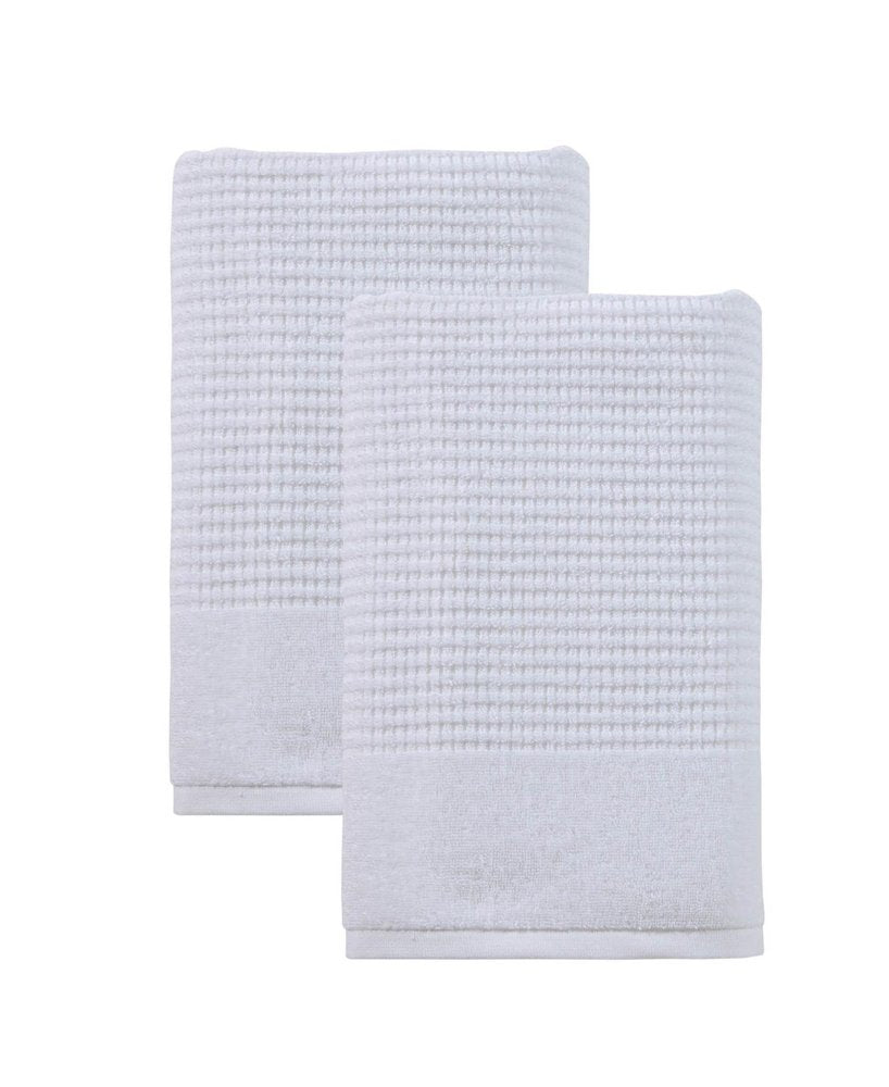 Set of Two Dark Gray Polka Dots Turkish Cotton 27" X 54" Bath Towels HomeRoots