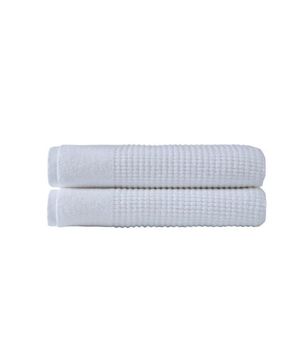 Set of Two Dark Gray Polka Dots Turkish Cotton 27" X 54" Bath Towels HomeRoots