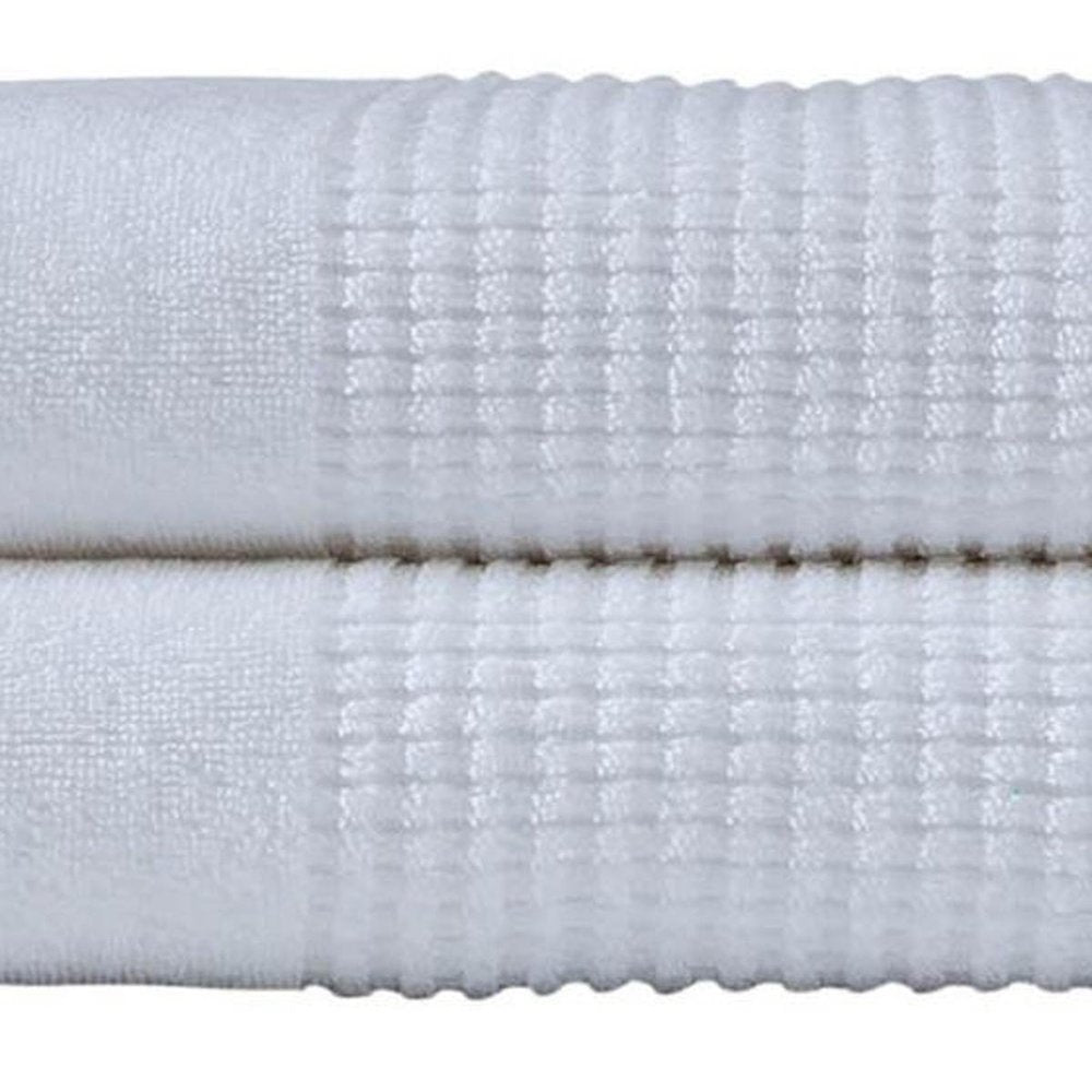 Set of Two Dark Gray Polka Dots Turkish Cotton 27" X 54" Bath Towels HomeRoots