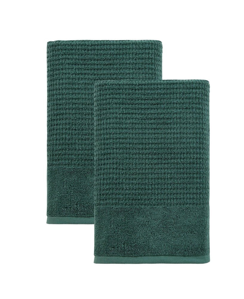 Set of Two Dark Gray Polka Dots Turkish Cotton 27" X 54" Bath Towels HomeRoots