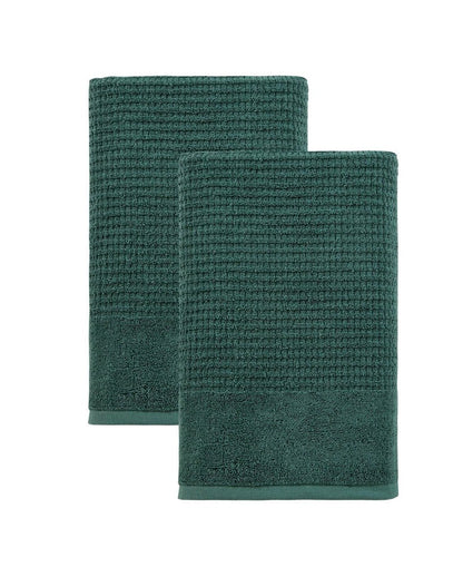 Set of Two Dark Gray Polka Dots Turkish Cotton 27" X 54" Bath Towels HomeRoots