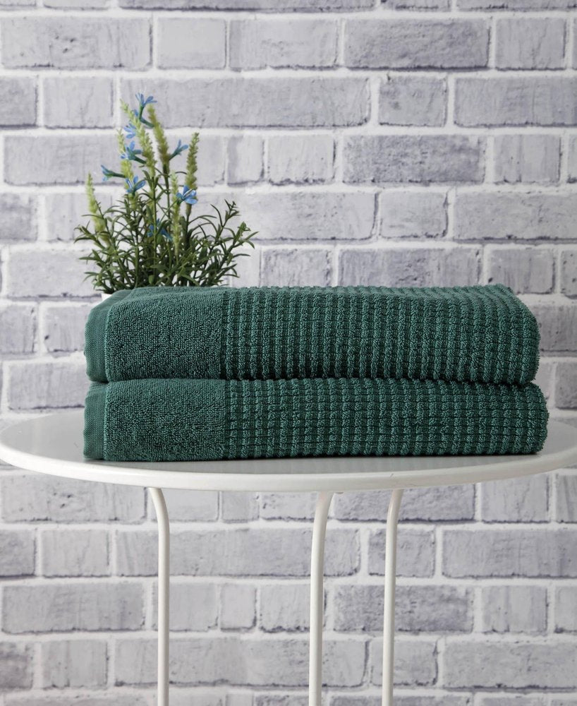 Set of Two Dark Gray Polka Dots Turkish Cotton 27" X 54" Bath Towels — view 9