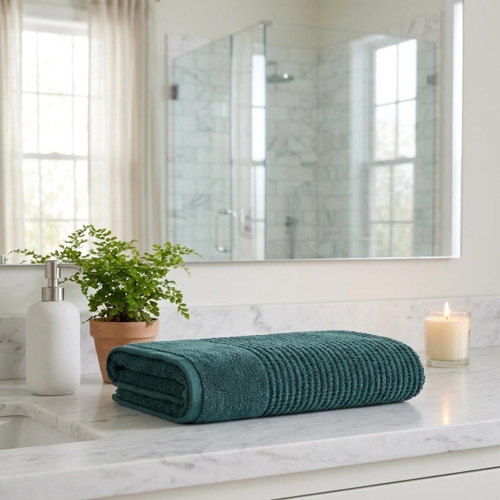 Set of Two Dark Gray Polka Dots Turkish Cotton 27" X 54" Bath Towels — view 11