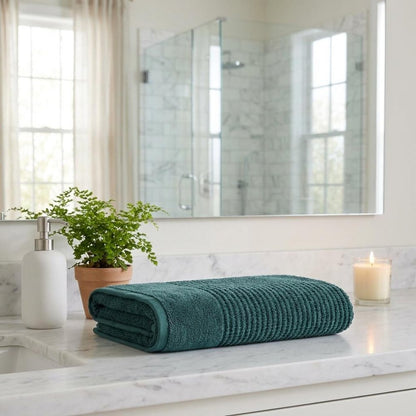 Set of Two Dark Gray Polka Dots Turkish Cotton 27" X 54" Bath Towels HomeRoots