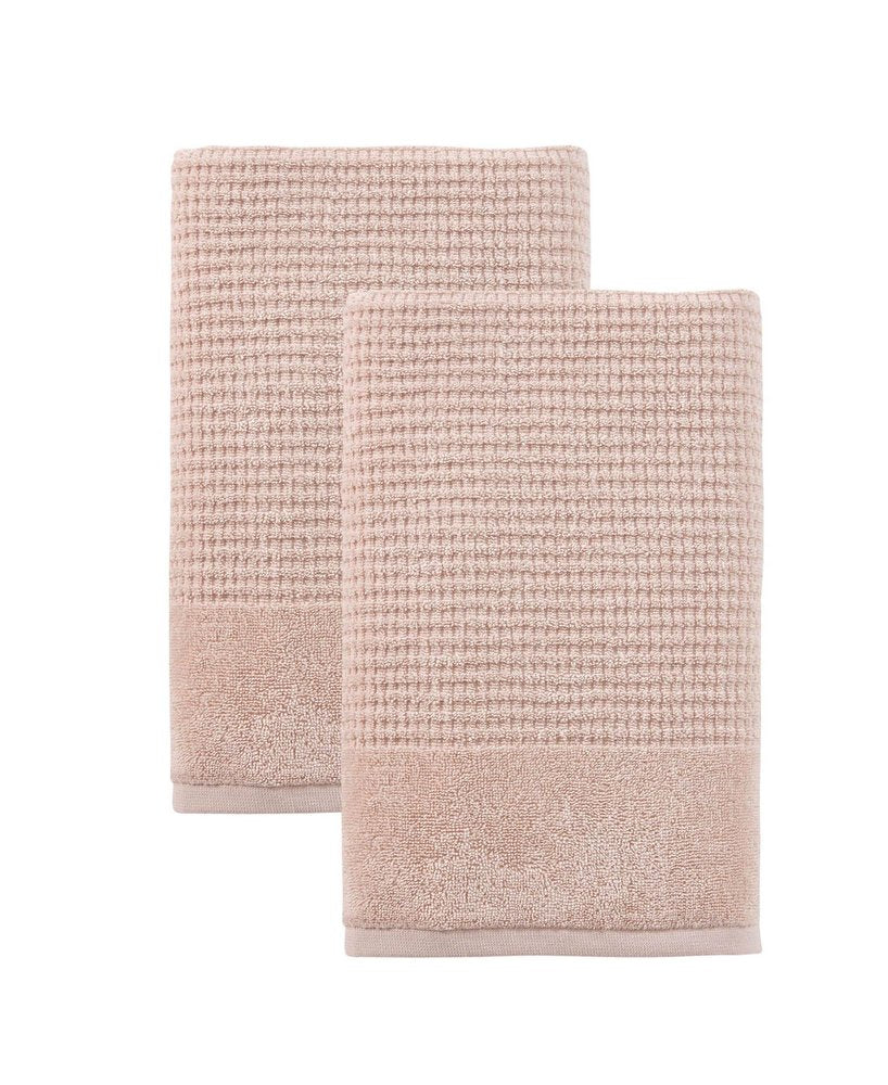 Set of Two Dark Gray Polka Dots Turkish Cotton 27" X 54" Bath Towels HomeRoots