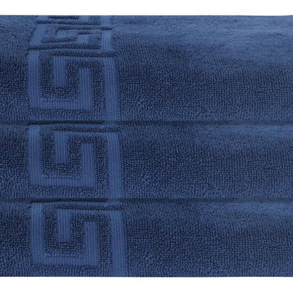 Set of Three White Greek Key Turkish Cotton 40" X 60" Bath Sheets HomeRoots