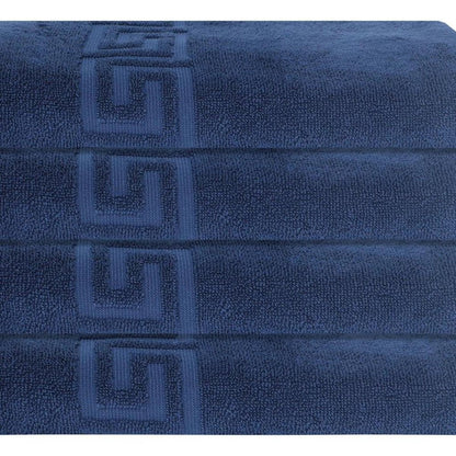 Set of Four White Greek Key Turkish Cotton 40" X 60" Bath Sheets HomeRoots
