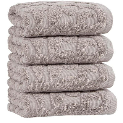 Set of Four Blue Floral Turkish Cotton 16" X 30" Hand Towels HomeRoots