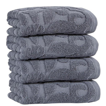 Set of Four Blue Floral Turkish Cotton 16" X 30" Hand Towels HomeRoots