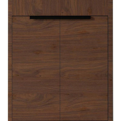 24" Brown Wood Double Door Bathroom Vanity With White Ceramic Sink HomeRoots