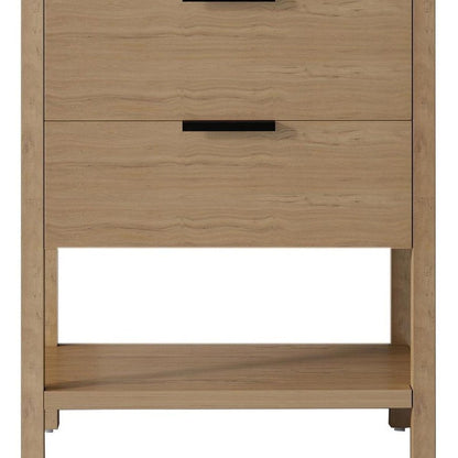 30" Gray Wood Bathroom Vanity With White Cultured Marble Sink Two Drawers And Shelf