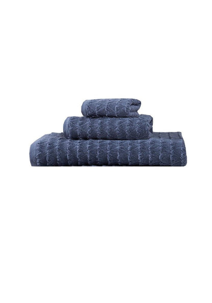 Set of Three White Geometric Turkish Cotton Towel Set HomeRoots