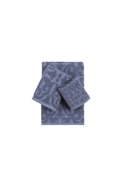 Set of Three Brown Floral Turkish Cotton Towel Set HomeRoots