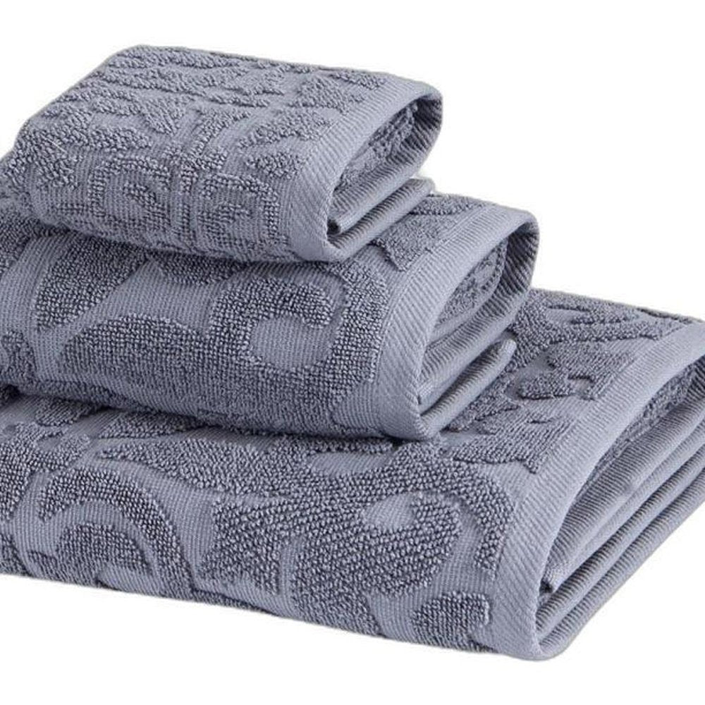Set of Three Brown Floral Turkish Cotton Towel Set HomeRoots