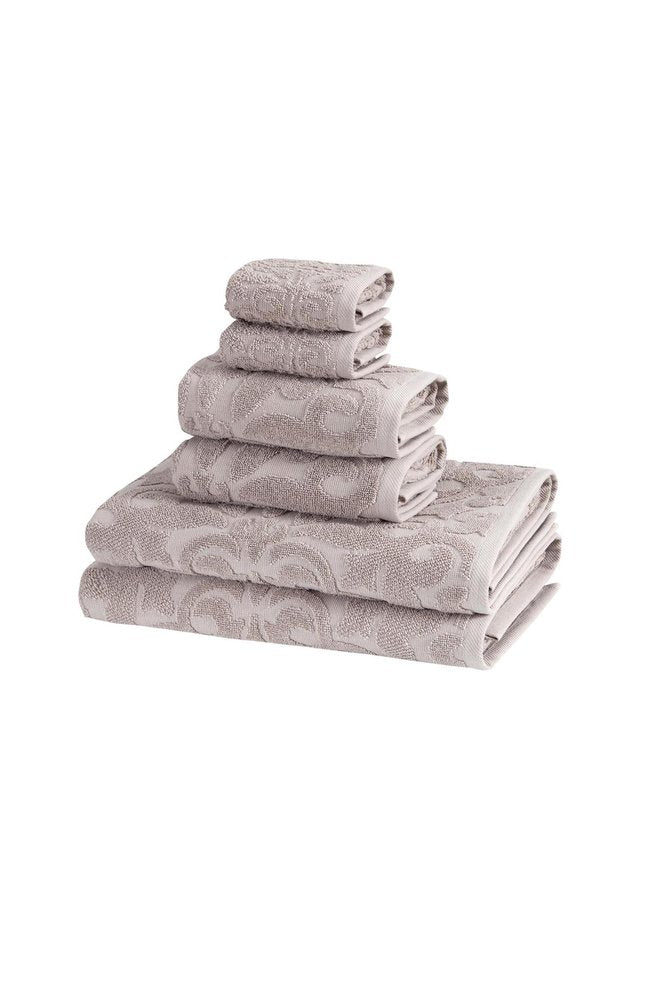 Set of Six Brown Floral Turkish Cotton Towel Set HomeRoots