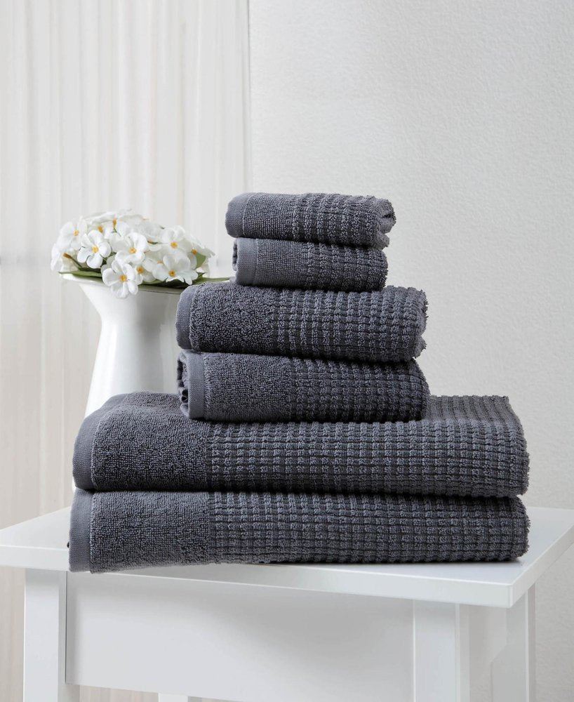Set of Six Green Polka Dots Turkish Cotton Towel Set HomeRoots
