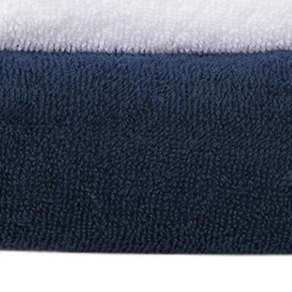 Set of Six Navy Blue Greek Key Turkish Cotton Towel Set — view 12