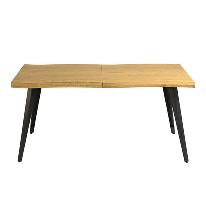 63" Natural And Black Wood And Iron Live Edge Dining Table HomeRoots