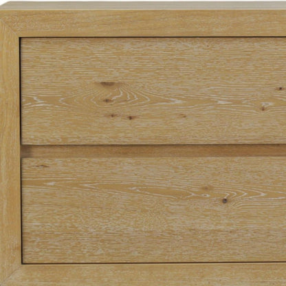 25" Oak Wood Two Drawer Nightstand HomeRoots