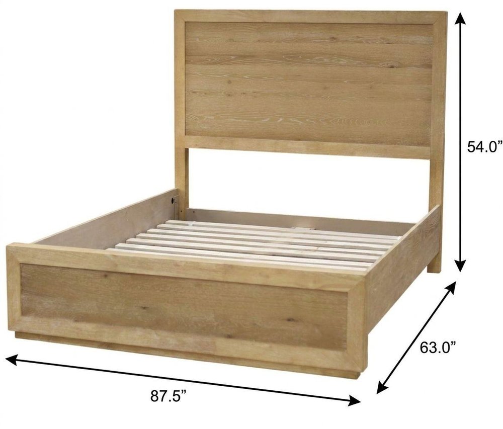 Oak Wood Queen Bed Frame HomeRoots