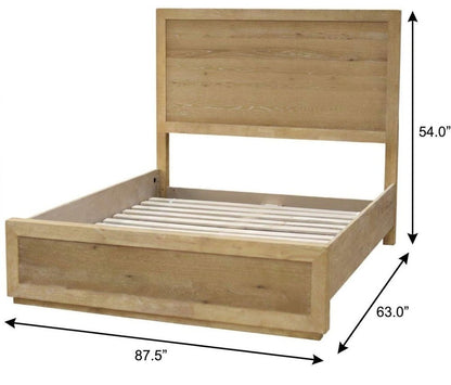 Oak Wood Queen Bed Frame HomeRoots
