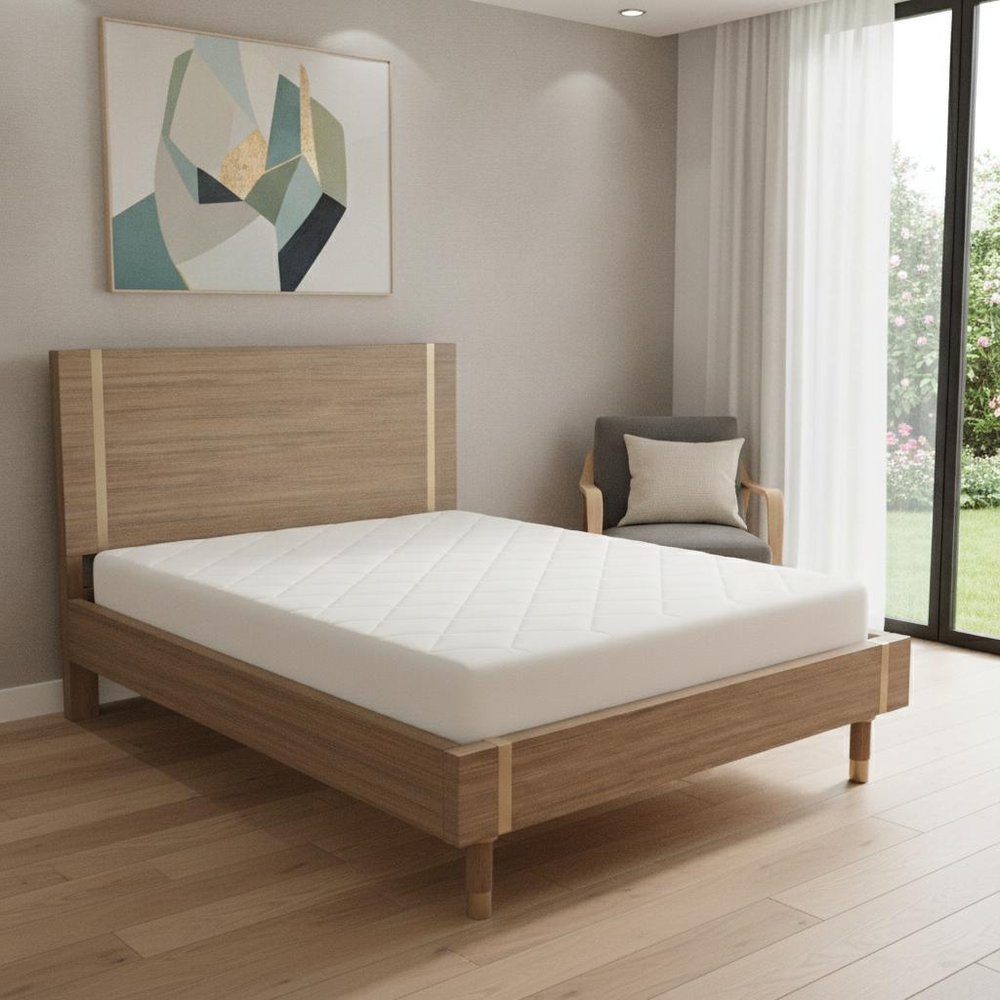 Natural Wood Full Bed Frame — view 3