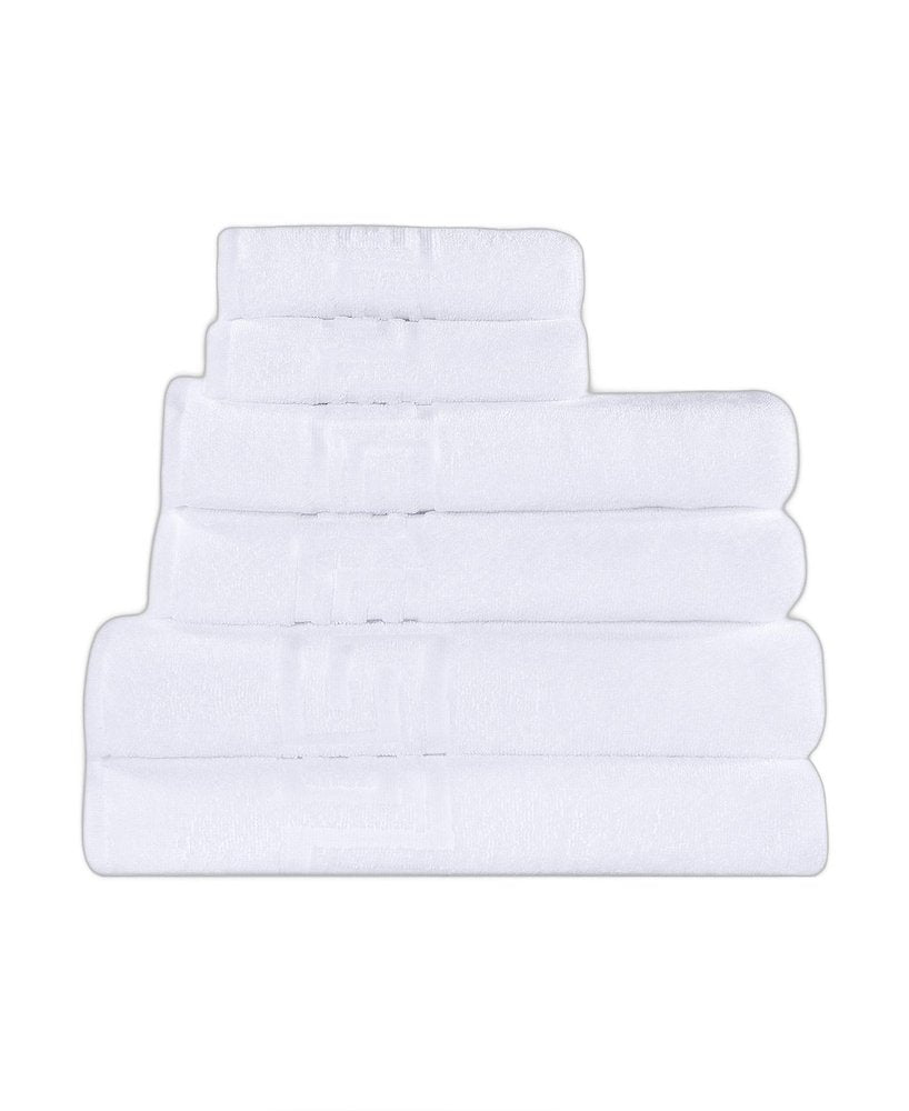 Set of Six Navy Blue Greek Key Turkish Cotton Towel Set HomeRoots