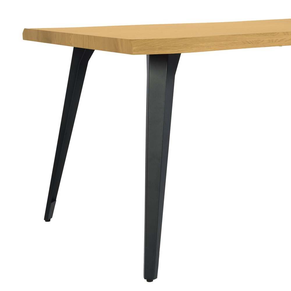 63" Natural And Black Wood And Steel Live Edge Dining Table HomeRoots