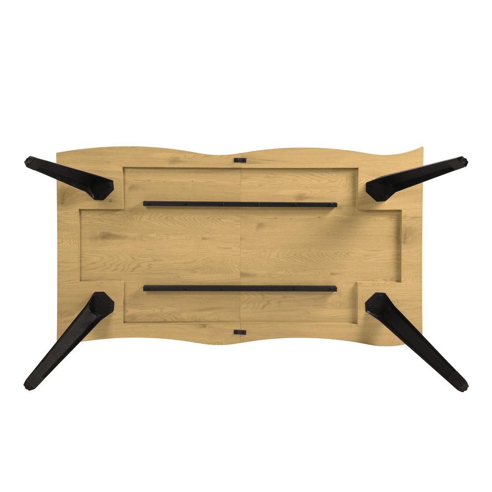 63" Natural And Black Wood And Steel Live Edge Dining Table — view 8