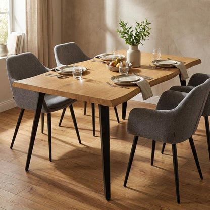 63" Natural And Black Wood And Steel Live Edge Dining Table HomeRoots