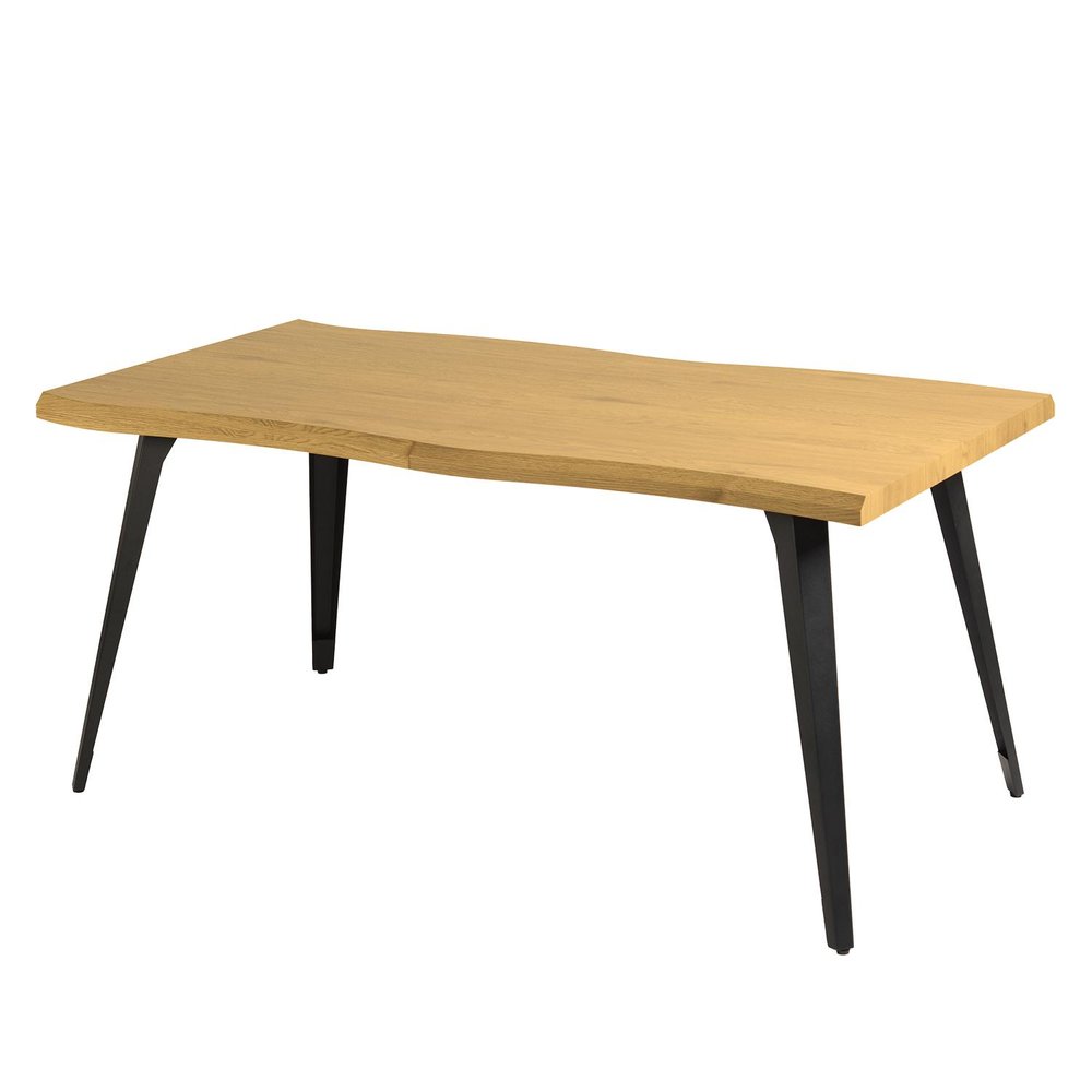 63" Natural And Black Wood And Steel Live Edge Dining Table HomeRoots