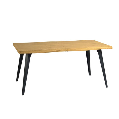63" Natural And Black Wood And Steel Live Edge Dining Table HomeRoots