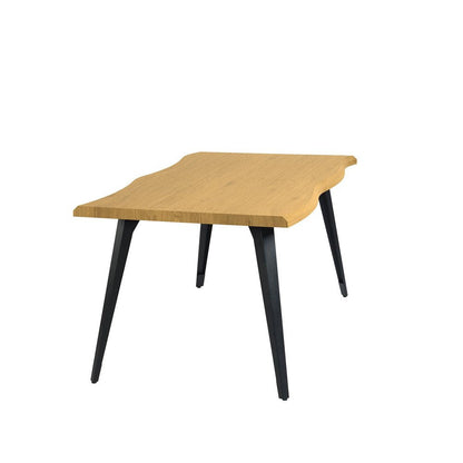 63" Natural And Black Wood And Steel Live Edge Dining Table HomeRoots
