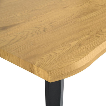 63" Natural And Black Wood And Steel Live Edge Dining Table HomeRoots