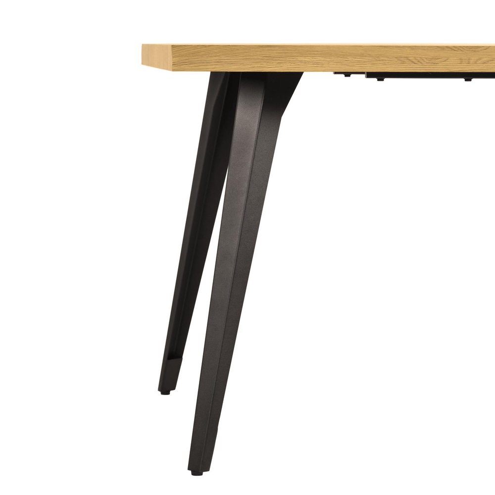 63" Natural And Black Wood And Steel Live Edge Dining Table — view 5