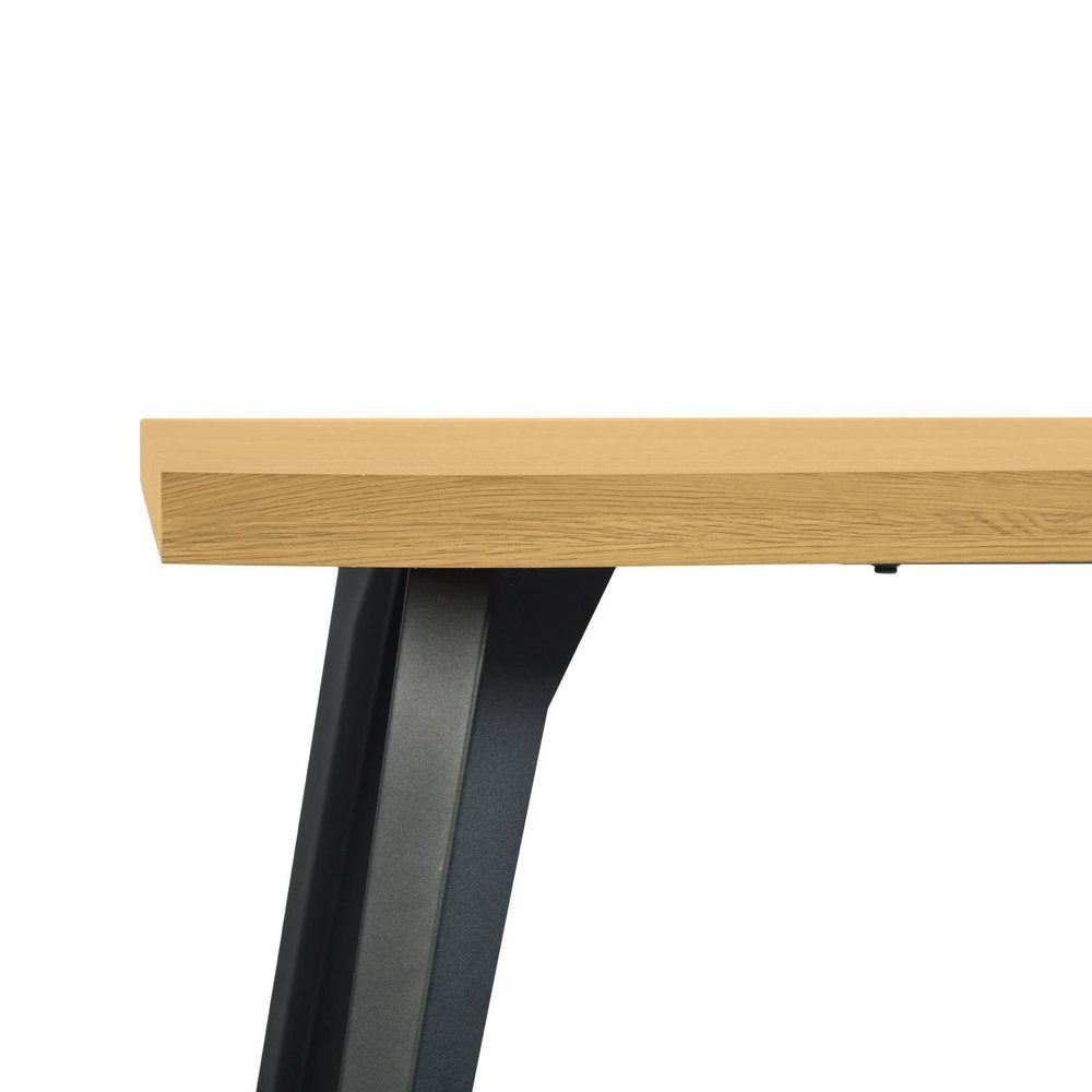 63" Natural And Black Wood And Steel Live Edge Dining Table — view 6
