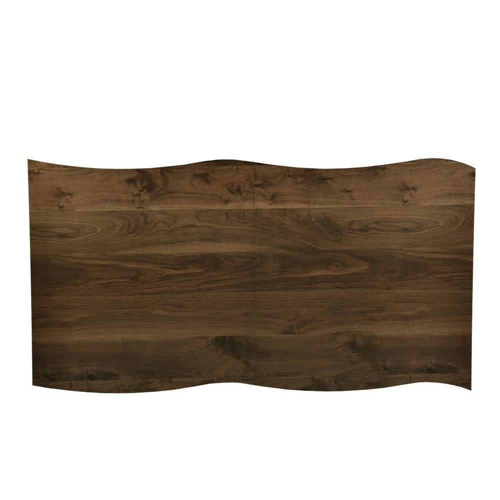 63" Walnut Wood And Iron Dining Table