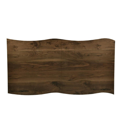 63" Walnut Wood And Iron Dining Table