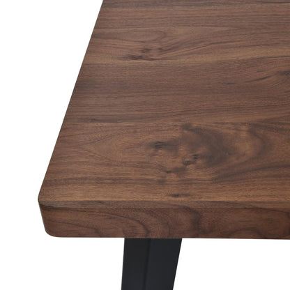 63" Natural And Black Wood And Iron Dining Table
