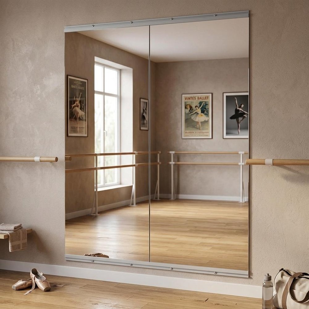 Set of Two 71" X 32" Frameless Work Out Mirrors — view 1